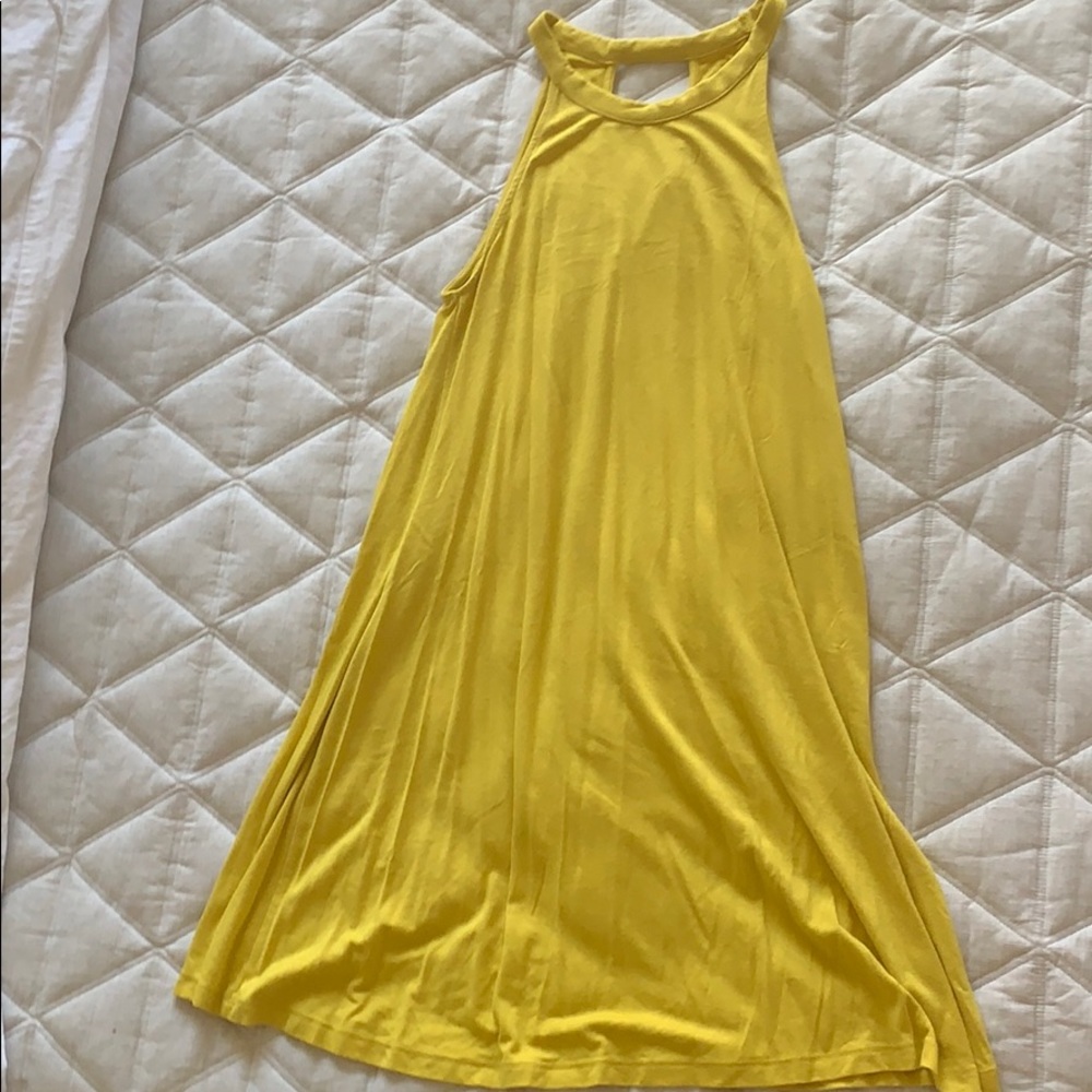 Yellow high neck dress